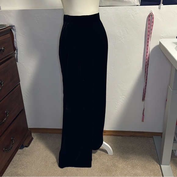 Vintage Classiques Entier black velvet wide leg lined pants M - Picture 3 of 14